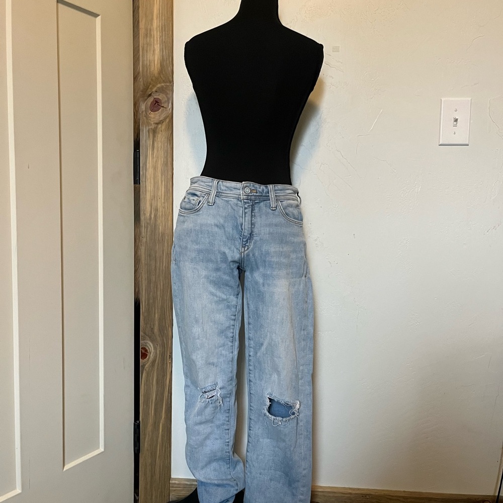 Anthropologie Pilcro Light Blue Distressed Boyfriend Crop Jeans